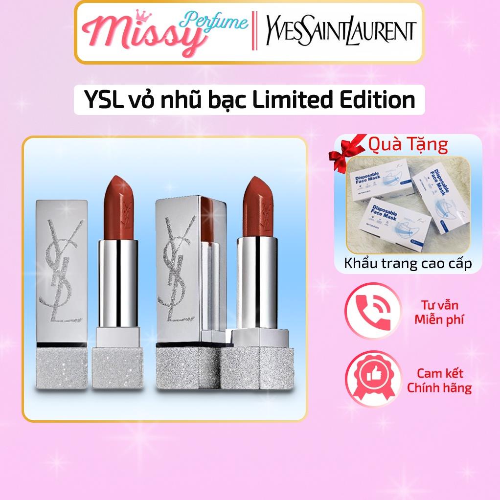 son lì YSL vỏ nhũ bạc limited edition 2021 chính hãng. ysl rouge pur couture zoe kravitz collection for spring 2021 *
