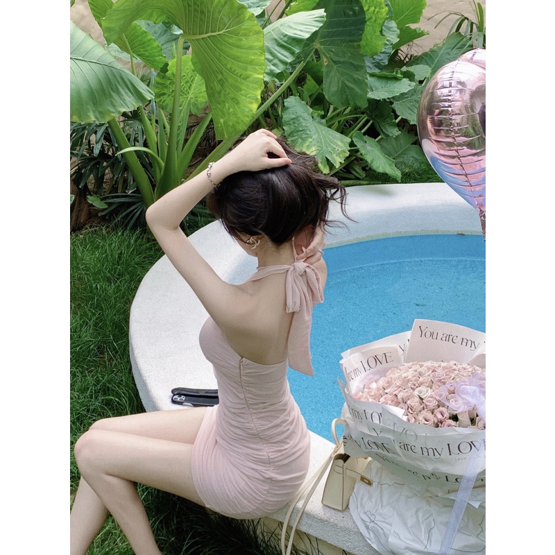 Đầm Trễ Vai Xếp Li Gợi Cảm Cho Nữ