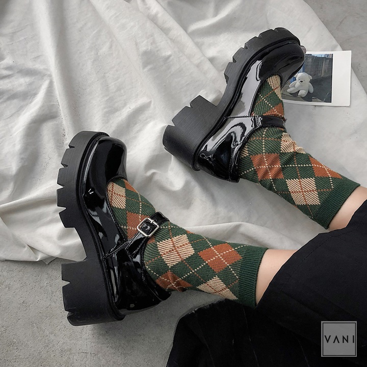 Tất, Vớ Gân Tăm Cổ Cao Họa Tiết Quả Trám Hàng Loại 1 Unisex, Cổ Điển - Vani Store [TAT00081]