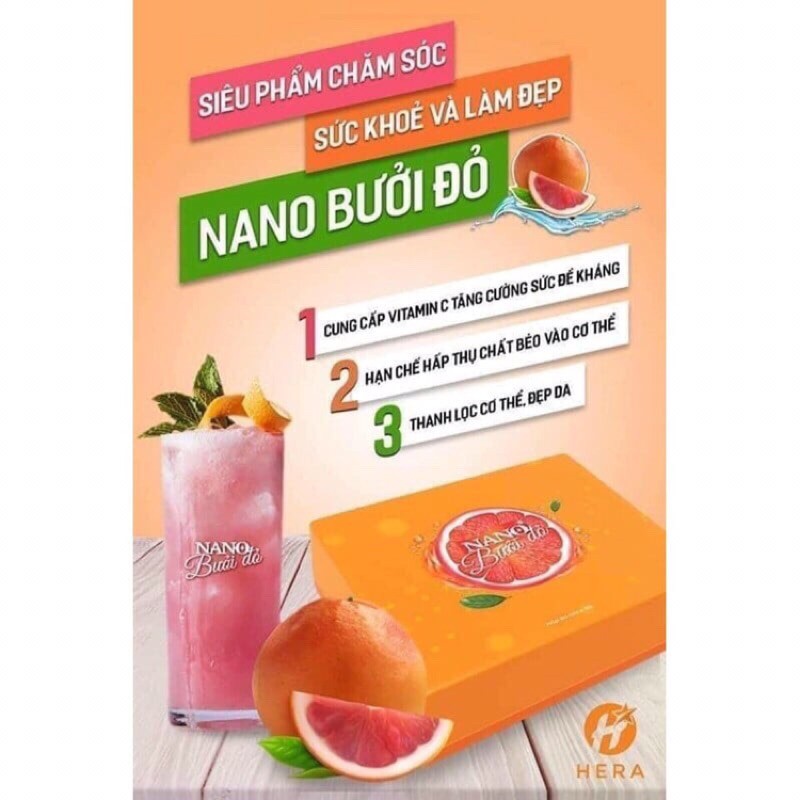 (Chính Hãng) Nano Bưởi Đỏ HERA Giữ Dáng Đẹp Da Tăng Cường miễn Dịch Chăm Sóc Sức Khoẻ Toàn Diện