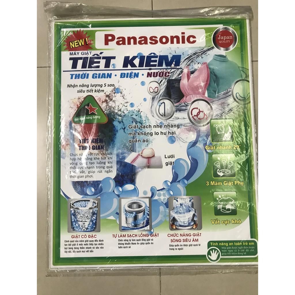 Miếng dán máy giặt Panasonic - Tem dán máy giặt Panasonic (mẫu 3)