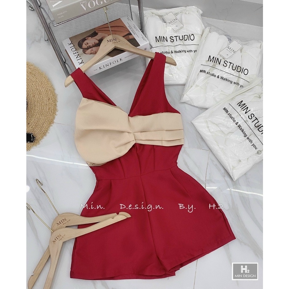 Jumpsuit Nữ Xinh ⚡𝙎𝙄𝙀̂𝙐 𝙎𝘼𝙇𝙀⚡ Jum Đùi 2 Dây Kết Nơ Ngực Thời Trang Dành Cho Nữ - 65171