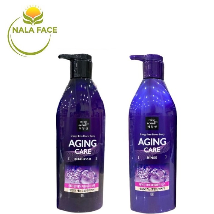 LẺ 1 DẦU GỘI - DẦU XẢ NGĂN RỤNG TÓC, KÍCH THÍCH MỌC TÓC, LÀM DÀY TÓC MISE EN SCENE TÍM AGING CARE 680ML