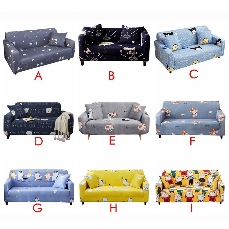Bọc ghế sofa 1/ 2/ 3/ 4 chỗ in hình chó mèo dễ thương
