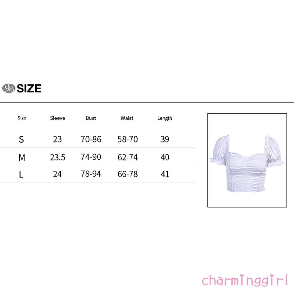 Áo Croptop Ngắn Tay Phối Bèo Thiết Kế Màu Trơn Thanh Lịch