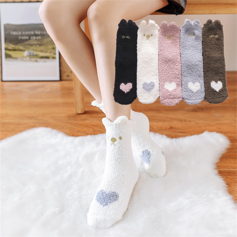 Vớ Bông Kiểu Động vật dễ thương ấm áp Nhiều Màu sắc