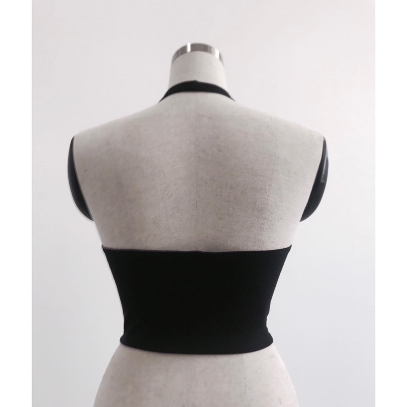 Ribbed halter croptop