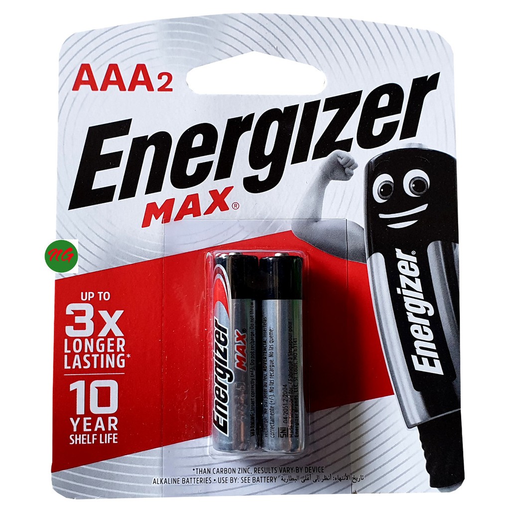 2 viên pin tiểu AAA Energizer max 1.5V ( pin tiểu cỡ nhỏ 3A )