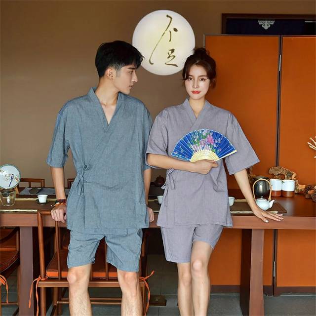 Yukata Bộ Đồ Ngủ Cotton 2 Món Kiểu Kimono Nhật Bản Dễ Thương Xinh Xắn