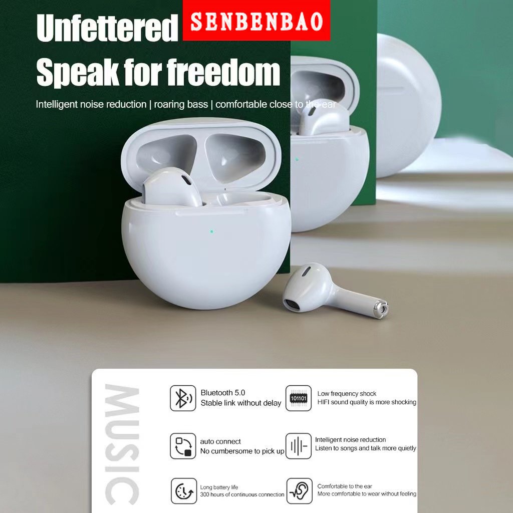 Tai Nghe Bluetooth 5.0 Amoi Pro 6 Không Dây True Wireless Bản Quốc Tế Nút Cảm Ứng Kiêm Sạc Pin Dự Phòng