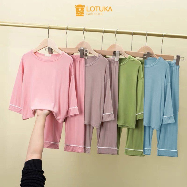 Đồ bộ mặc nhà cao cấp cho bé LOTUKA, bộ ngủ phong cách Hàn Quốc bé trai, bé gái size từ 4-18kg
