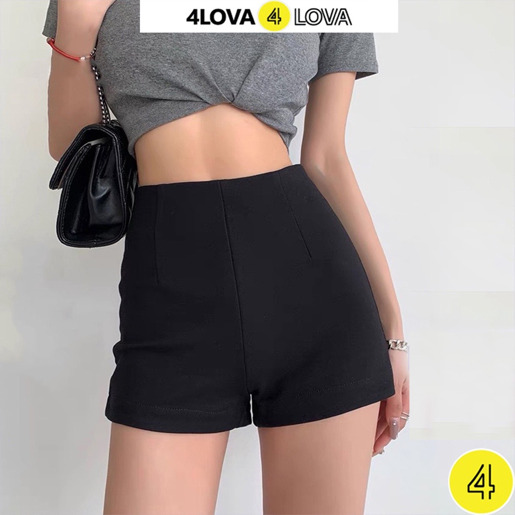 Quần short nữ 4Lova cạp cao chất vải cao cấp co giãn tốt khóa sau tôn dáng phong cách trẻ trung cá tính