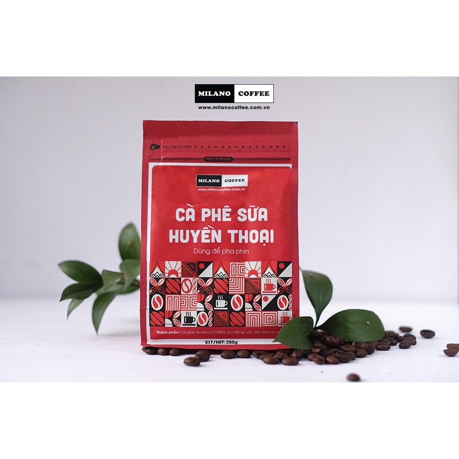 [Mã BMBAU50 giảm 7% đơn 99K] Cà phê Milano Coffee 100% Arabica - Cà Phê Sữa Huyền Thoại 250gr