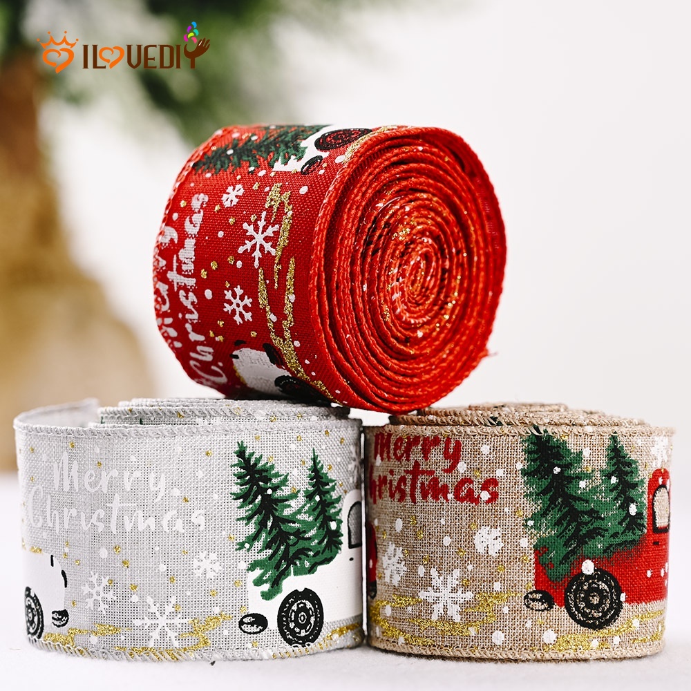 Cuộn dây ruy băng màu sắc Giáng sinh dài 5m dùng trang trí cây thông noel