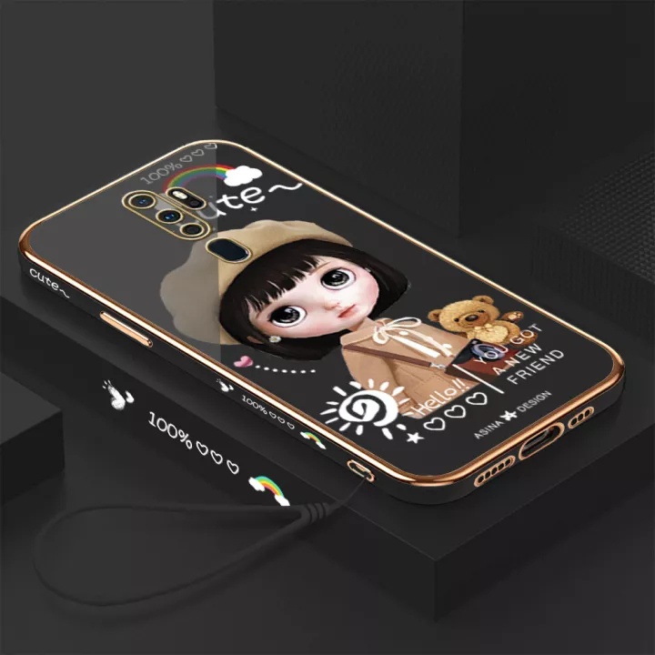 Ốp Điện Thoại Hình Cô Gái Beret Cho OPPO F11 A7 A5S A12 A9 2020 A5 2020 A31 2020 A39 A75 2020 F1S A59 A72 A55 A91