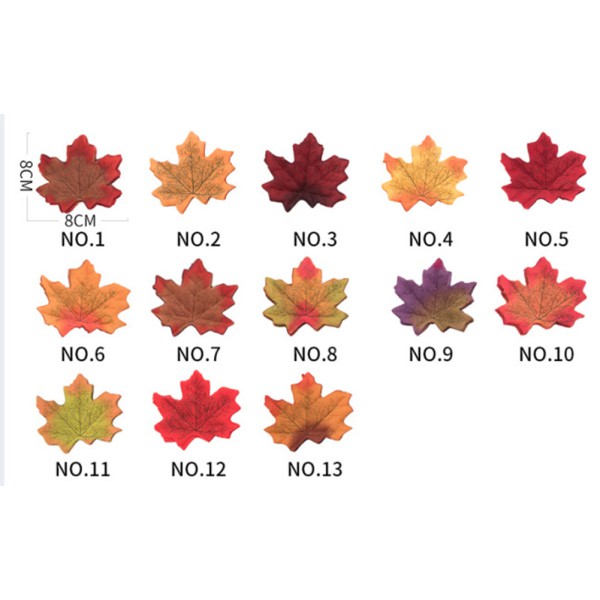 Set 50 lá phong nhân tạo xinh xắn sống động dùng để trang trí