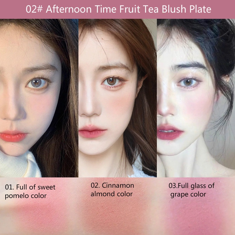 Bảng phấn má hồng 3 màu sắc tự nhiên lâu trôi