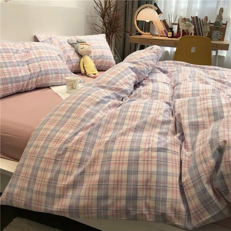 [mẫu mới ] POLY KẺ HỒNG HÀN QUỐC 4 MÓN