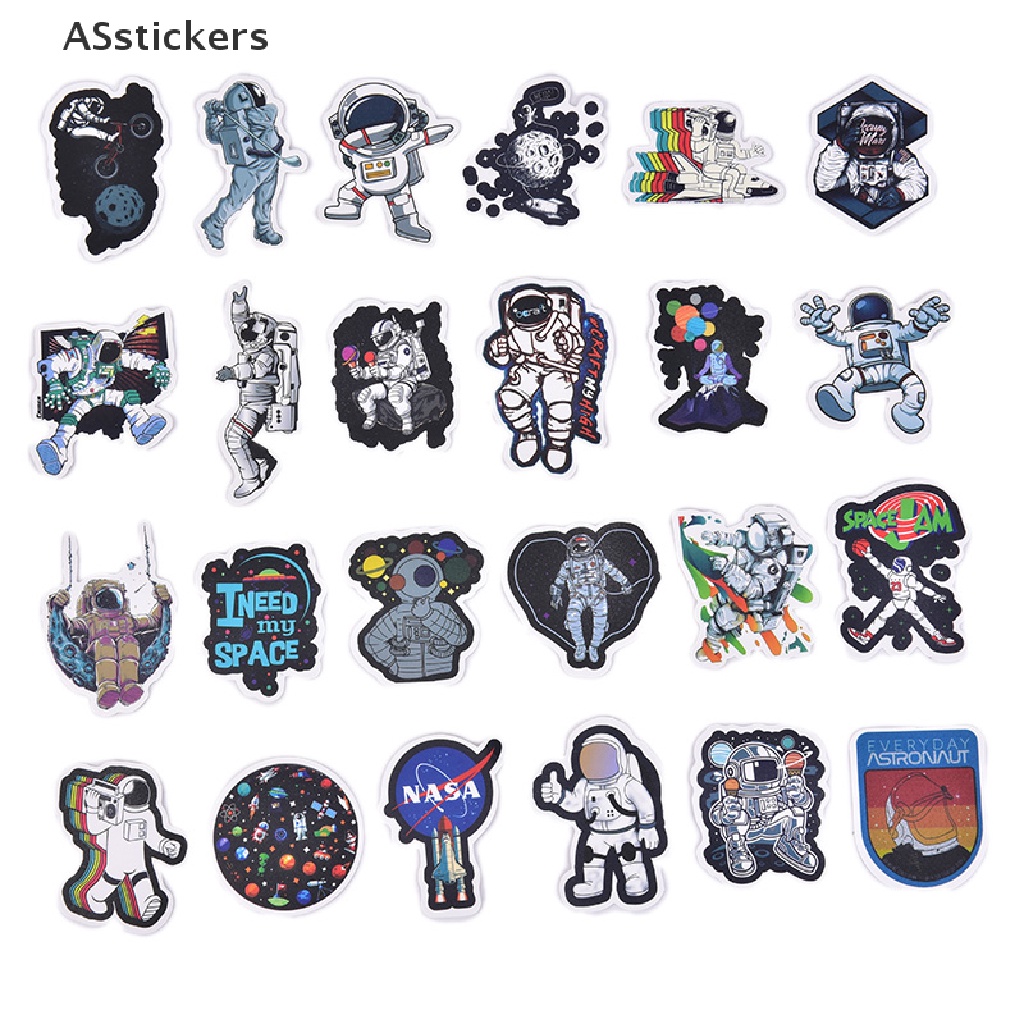 Set 50 Sticker Hình Phi Hành Gia Dán Trang Trí Ván Trượt / Laptop / Hành Lý