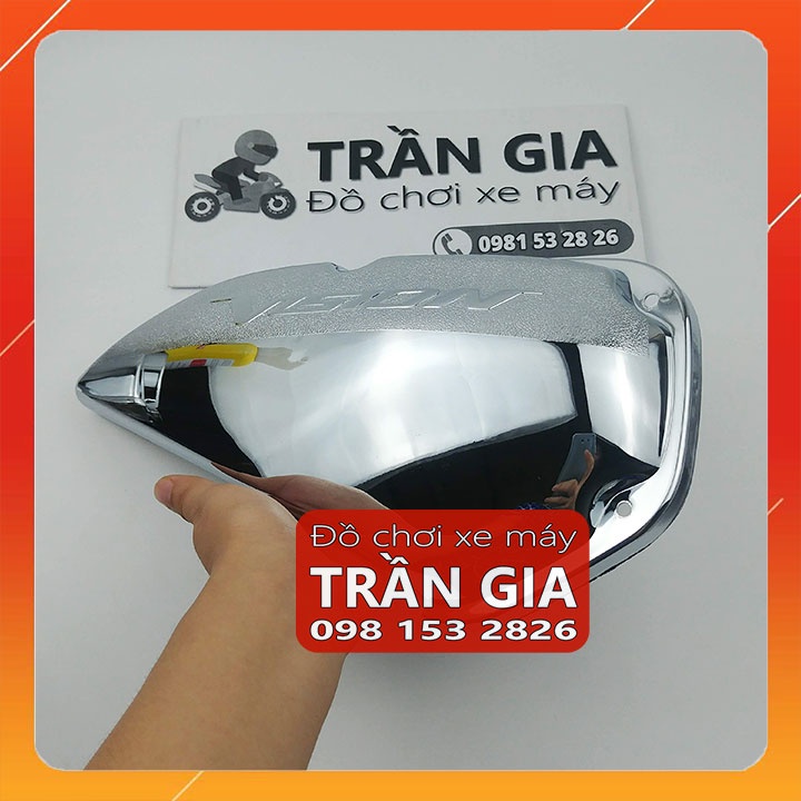 Chụp bầu gió xe Vision đời đầu 2011-2012-2013 ốp pô e lọc gió inox crom - phụ kiện trang trí đồ kiểng