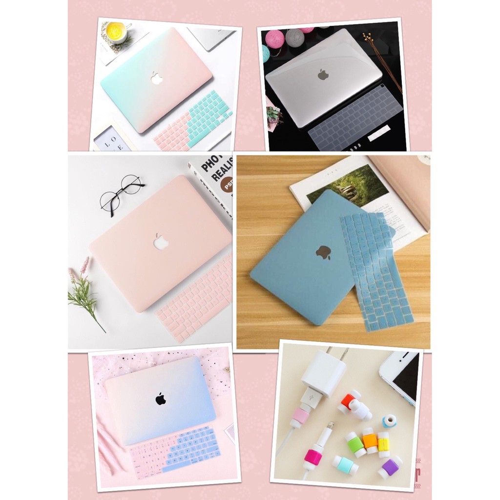 (Combo 6 in1) Case - Ốp Macbook Kèm Phủ Quốc Tế (Tặng Nút Chống Bụi+Xoắn Chống Gãy Sạc+Khăn Lau Màn Hình)