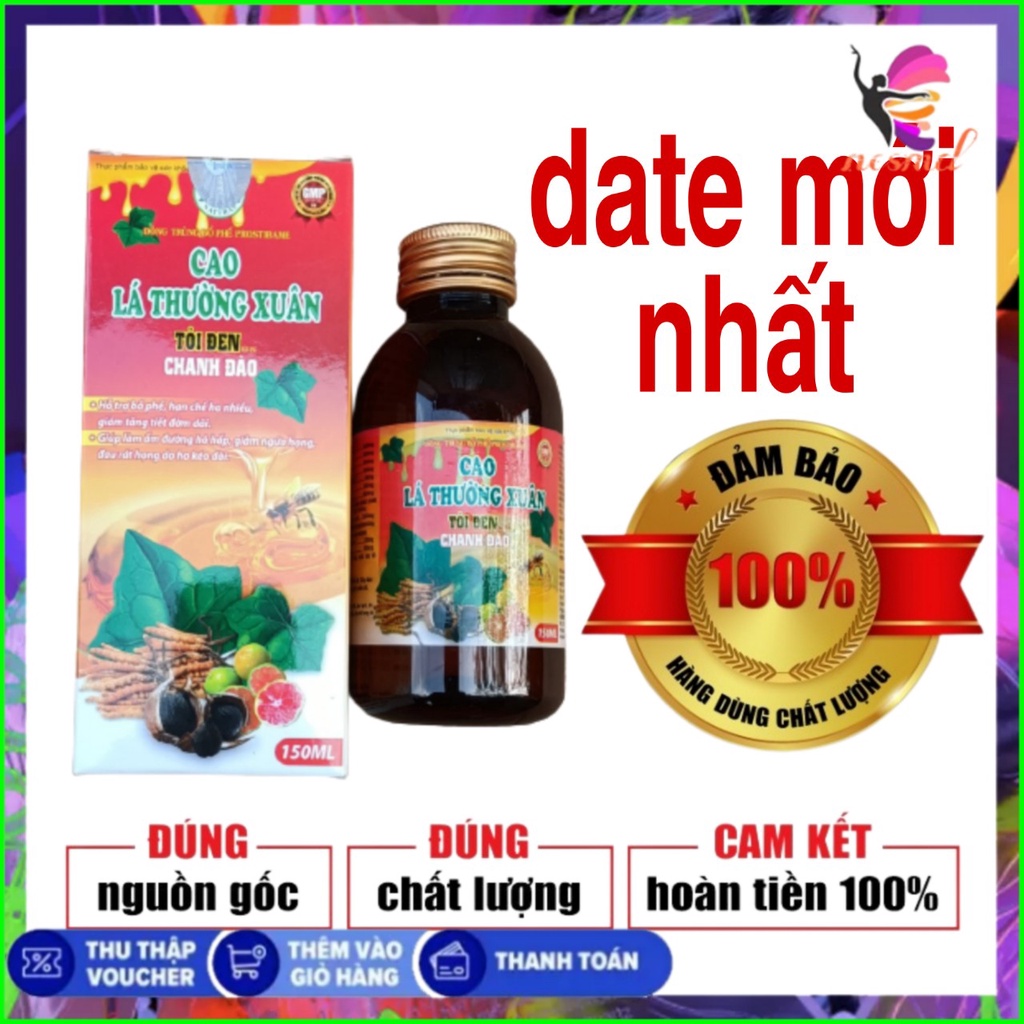 Cao lá thường xuân tỏi đen chanh đào (Cao ho) DATE MỚI