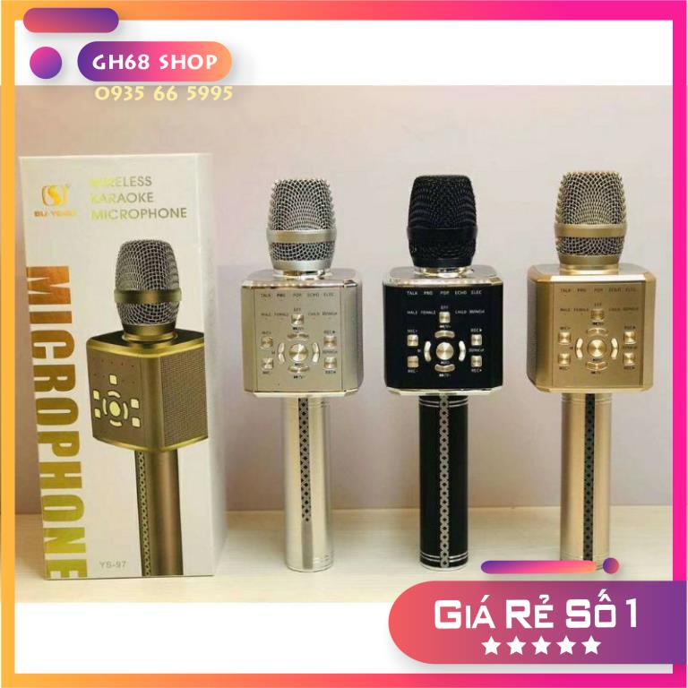 Mic YS97 Micro karaoke kiêm loa bluetooth. Chính hãng có chế độ antu-tune