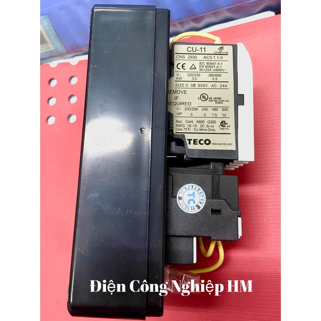 Khởi Động Từ Hộp 11A 3 Pha TECO HUEB-11K, Điện Áp Cuộn Hút 220V - 380V HÀNG CHÍNH HÃNG