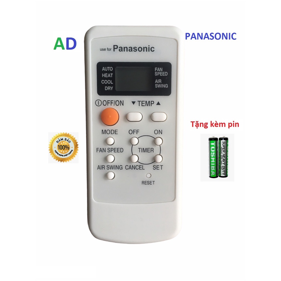 ĐIỀU KHIỂN ĐIỀU HÒA PANASONIC 1 NÚT CAM - TẶNG KÈM PIN - REMOTE ĐIỀU KHIỂN MÁY LẠNH PANASONIC 1 NÚT CAM