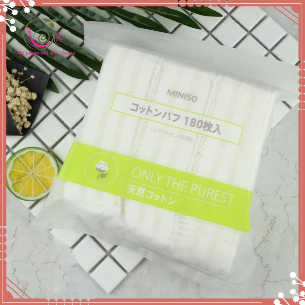 Bông Tẩy Trang Miniso Nhật Bản 180 Miếng | BigBuy360 - bigbuy360.vn