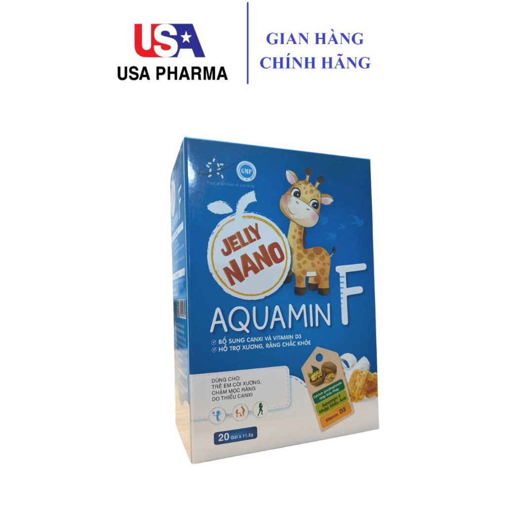 Thạch Jelly Nano Aquamin F - Bổ Sung Canxi, Vitamin D3 Giúp Hỗ Trợ Xương, Răng Chắc Khỏe - Hộp 20 gói x 11,2g