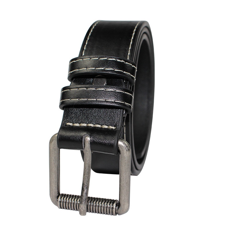 Thắt lưng nam Ulzzang mặt màu chì thời trang Hàn Quốc bản 3.3cm TL101 (Hỗ trợ bấm, cắt dây nịt) - Thắt Lưng Giá Tốt