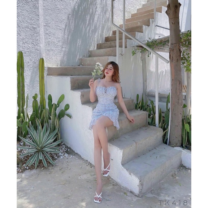 Đầm hoa 2 dây - TK418