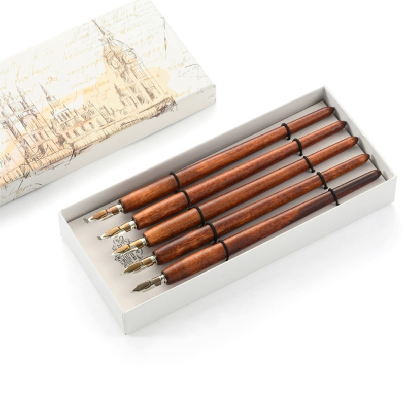 Set 5 Bút Chấm Mực Phong Cách Vintage