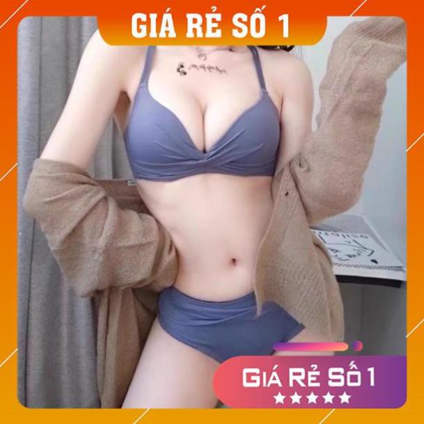 [Cả Bộ] Bộ Đồ Lót Đúc Su Thông Hơi Không Gọng Chéo Ngực Dây Tạo Kiểu | BigBuy360 - bigbuy360.vn