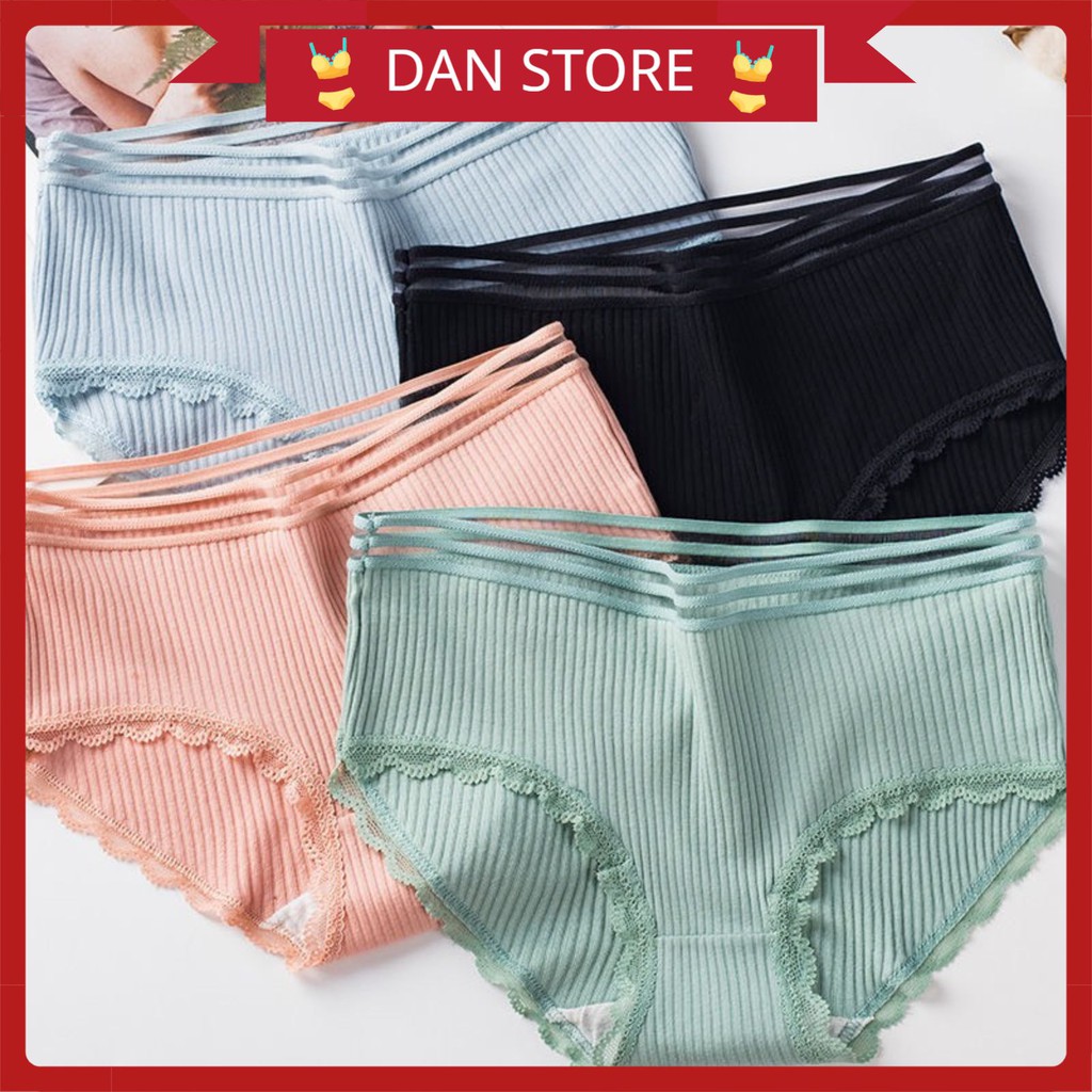 Quần Lót Nữ Cotton gân tăm cạp ren điệu đà sexy quyến rũ mã 1776