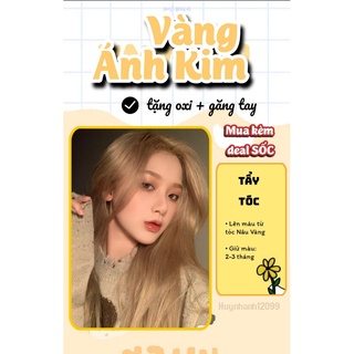 Thuốc nhuộm tóc giá rẻ Vàng Ánh Kim kèm oxi găng tay
