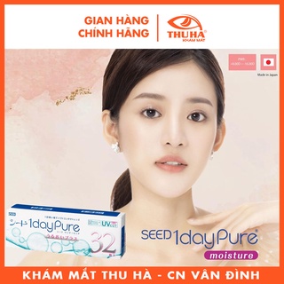 (01 MẮT) Kính áp tròng SEED (Nhật Bản) 1 ngày không màu có độ cận (Lens SEED 1dayPure) (CHÍNH HÃNG)