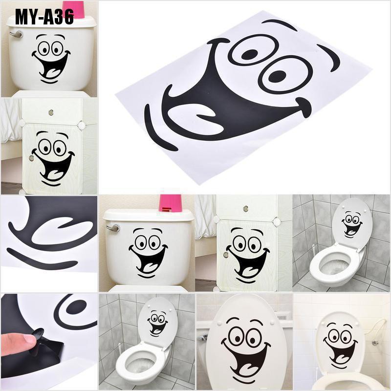 Sticker Dán Tường Hình Mặt Cười Dùng Trang Trí Nhà Vệ Sinh Diy