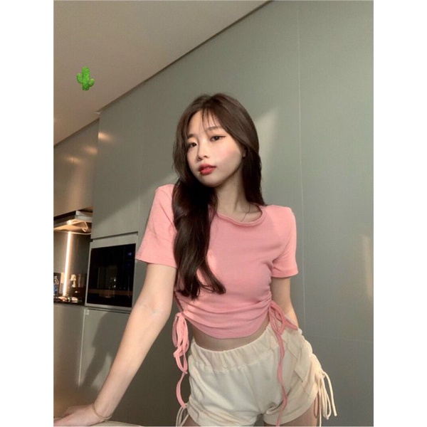 Áo croptop rút dây 2 bên đẹp mê ly (B.C)