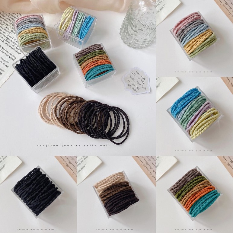 Dây buộc tóc cao su mỏng thiết kế đơn giản thời trang cho trẻ em