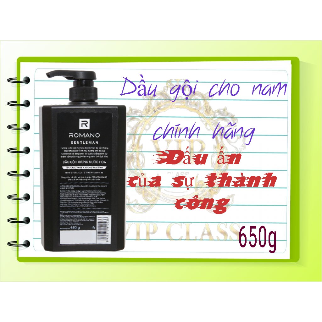 DẦU GỘI ROMANO GENTLEMAN 650G. RomanoLarge Size