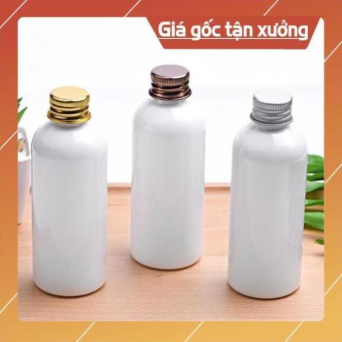 Chai Chiết Mĩ Phẩm ❤ TRÙM SỈ ❤ Chai nhựa pet nắp vặn nhôm trắng sữa 20ml,30ml,50ml,100ml, phụ kiện du lịch