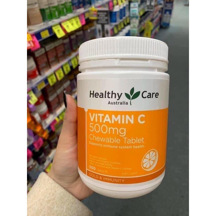 Vitamin C Heathycare Úc  Dạng Viên Ngậm Tiện Lợi 500mg
