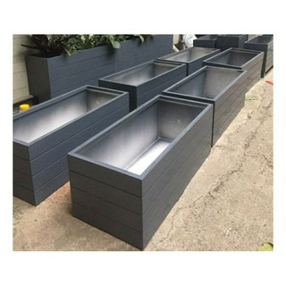chậu composite chữ nhật 60x20x25 (kẻ sọc) Home Việt