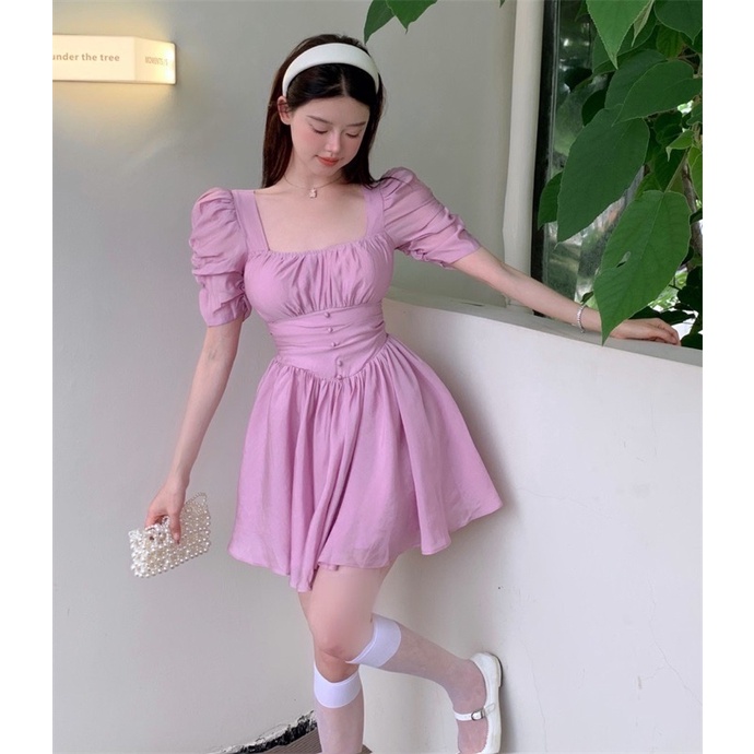 Đầm xoè cổ vuông Ulzzang