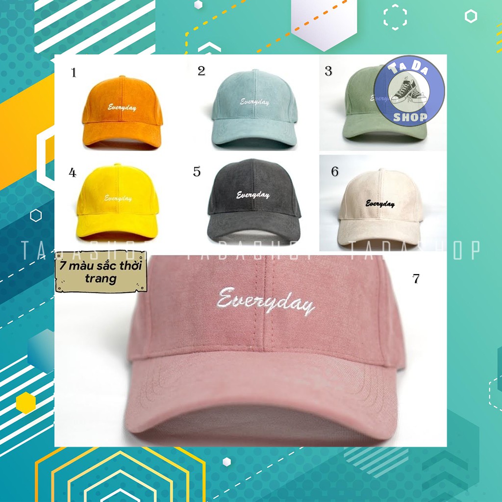 [Ảnh thật] Mũ lưỡi trai/Nón kết thêu chữ EVERYDAY phong cách Ulzzang form unisex nam nữ