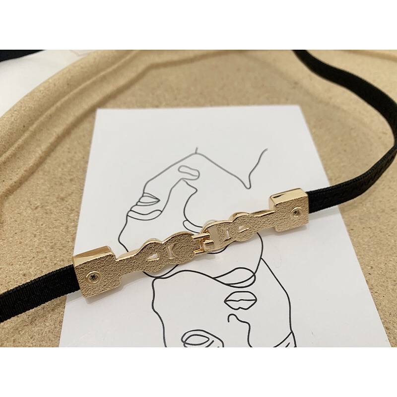 Dây thắt lưng belt chun hạt ngọc bản mỏng khóa kim loại