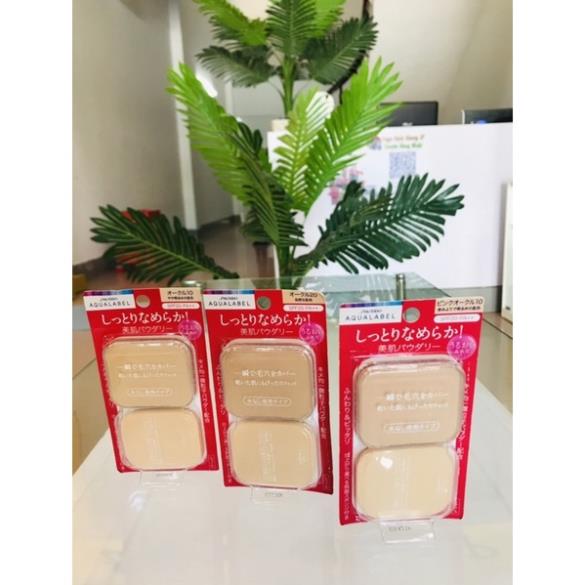 Lõi phấn phủ shiseido Aqualabel xanh đỏ Nhật Bản