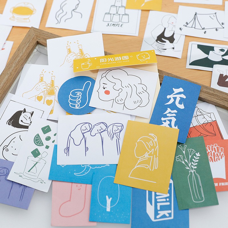 Set 40 miếng hình dán trang trí sticker Zaomo